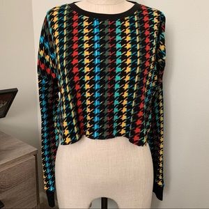 Forever 21 Multicolored Long Sleeve Crop Top
